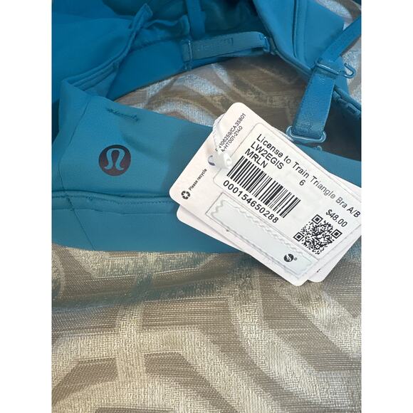 Lululemon License to Train Triangle Bra A/B Marlin Blue 6 Athletic Sports Yoga - Picture 4 of 8